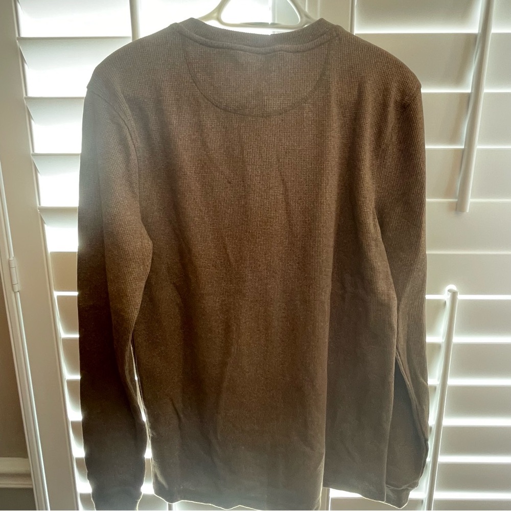 Classic Brown Henley Long Sleeve Shirt - Picture 6 of 6
